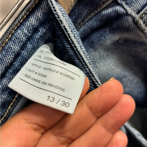 KanCan Blue Ankle Cropped Distressed Jeans 13/30 - Picture 6 of 7